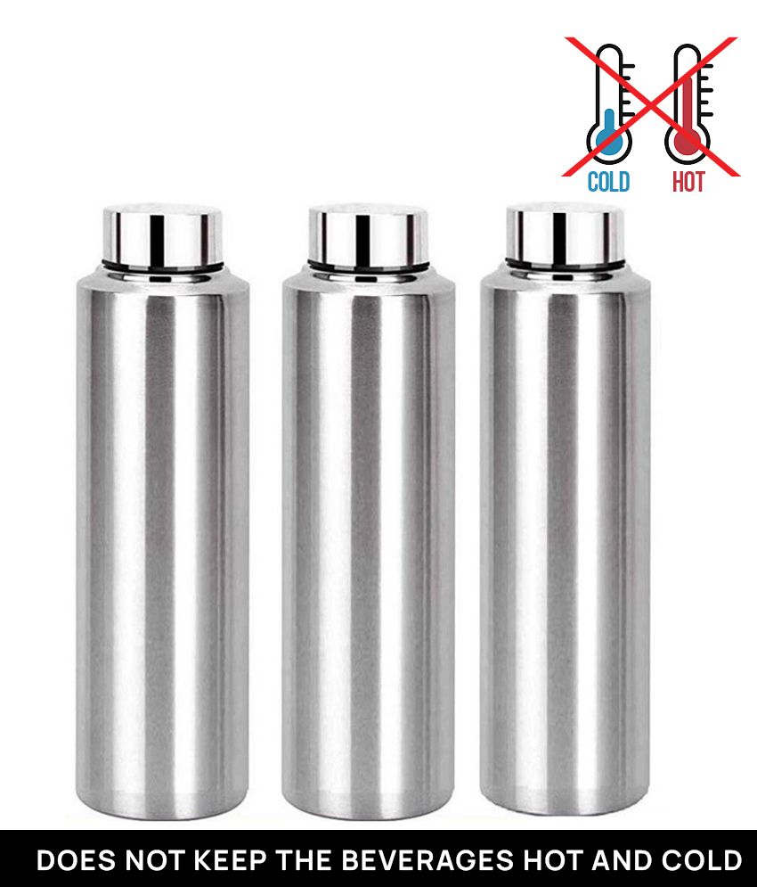     			AKG. Buy 2 Get One Free Silver 900 mL Stainless Steel Fridge Bottle set of 3