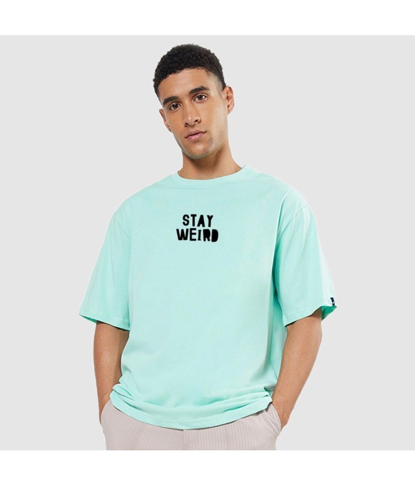     			Bewakoof - Green Cotton Blend Oversized Fit Men's T-Shirt ( Pack of 1 )