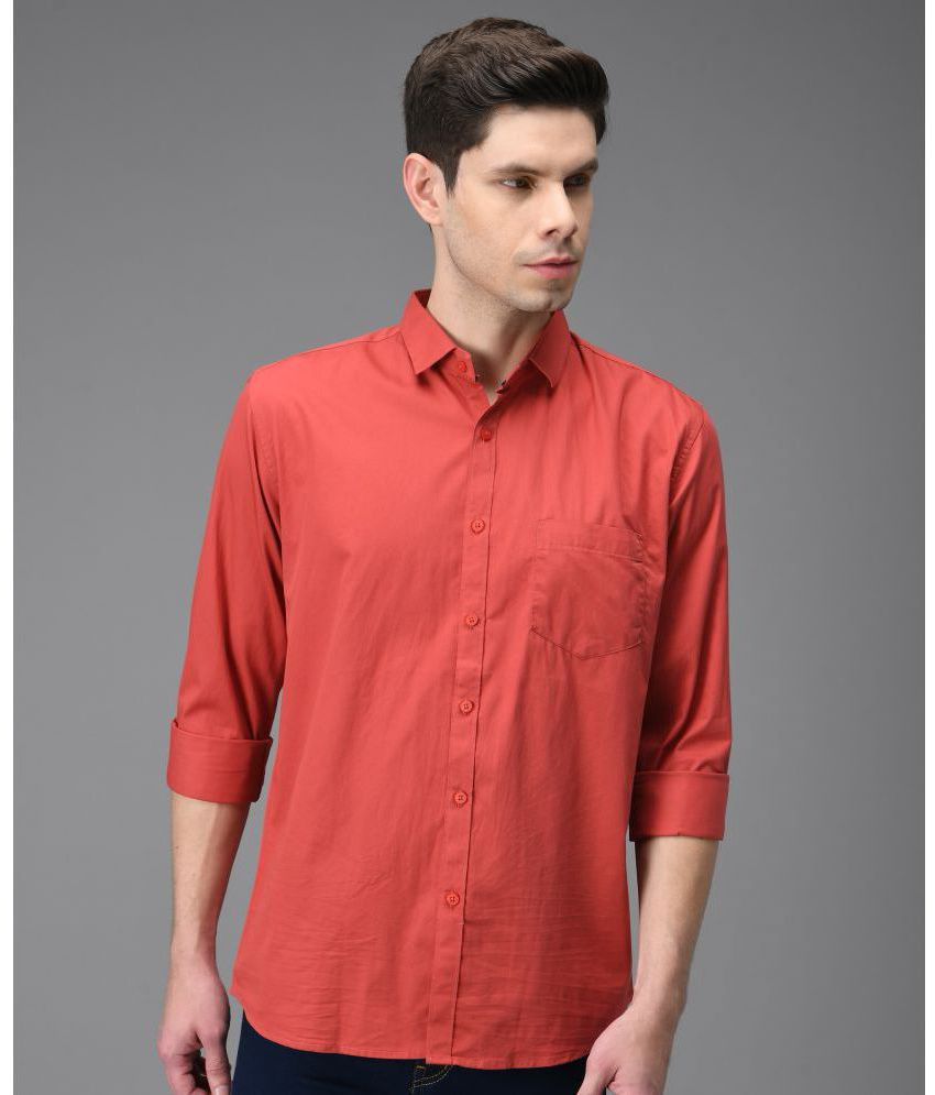     			KIBIT - Fluorescent Orange 100% Cotton Slim Fit Men's Casual Shirt ( Pack of 1 )