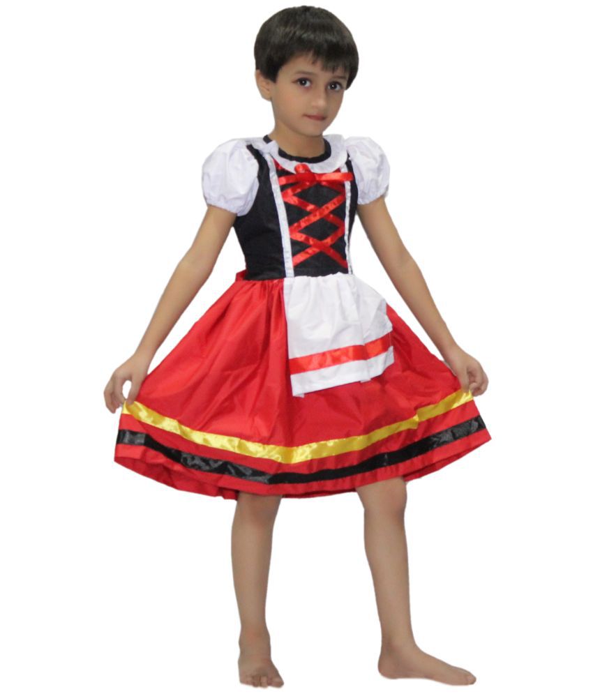     			Kaku Fancy Dresses German Girl Costume for Kids/Oktoberfest Beer Costume/Cosplay Costume for Girls/California Costume -Multicolor, 3-4 Years, for Girls