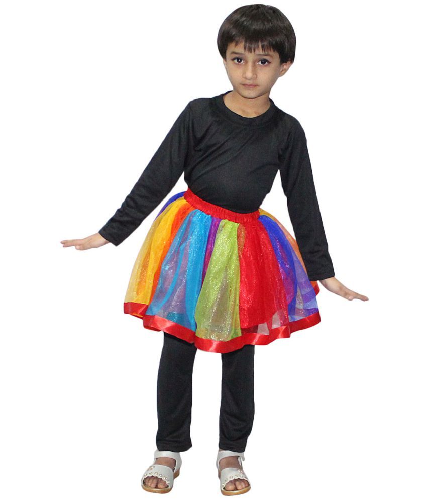     			Kaku Fancy Dresses Tu Tu Skirt Costume,Western Dance Costume -Magenta, 3-4 Years, For Girls