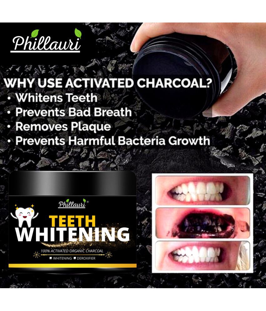     			Phillauri Activated Charcoal Teeth Whitening Powder for Natural Teeth Whitening.