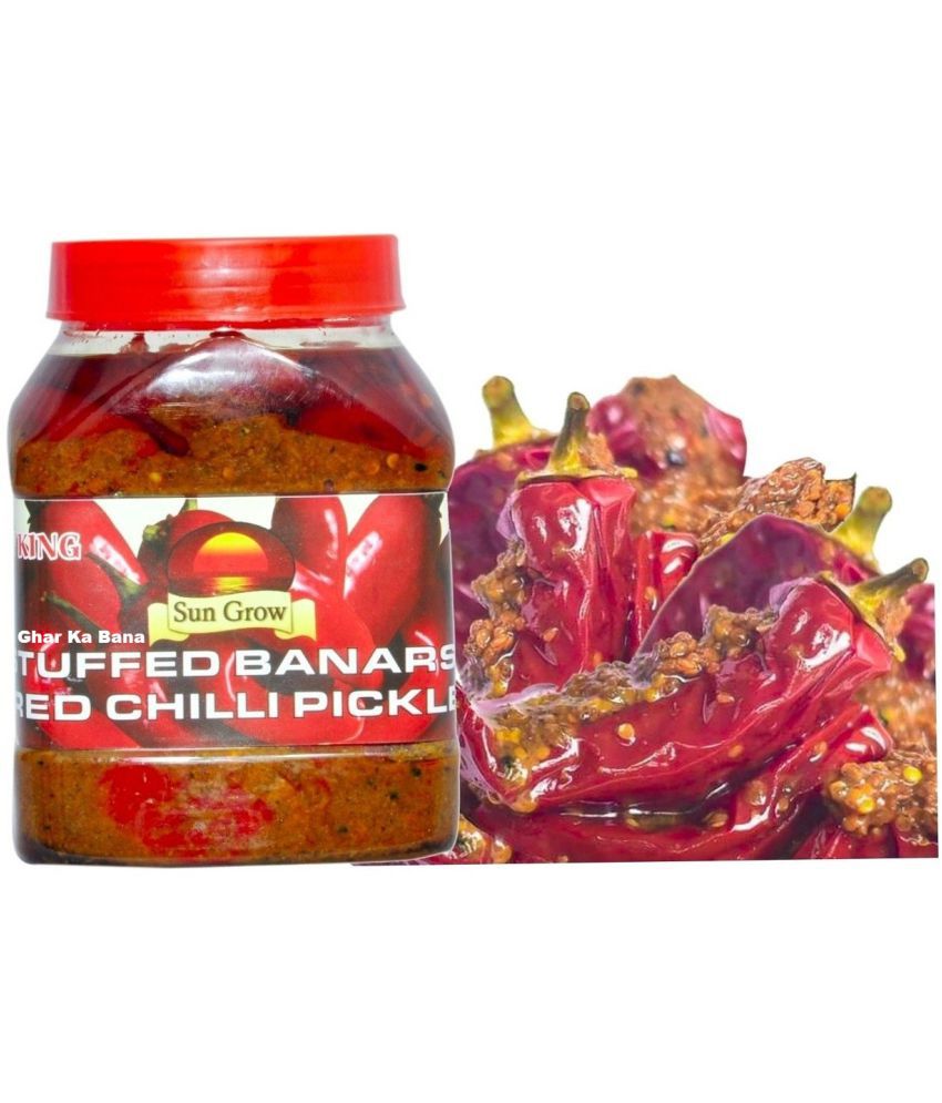     			Sun Grow Ghar Ka Bana Organic HomeMade Stuffed Banarasi Red Chilli Pickle Achaar (Taste of Banaras) Pickle 1 kg