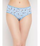 Clovia Cotton Printed Women's Hipster ( Blue )