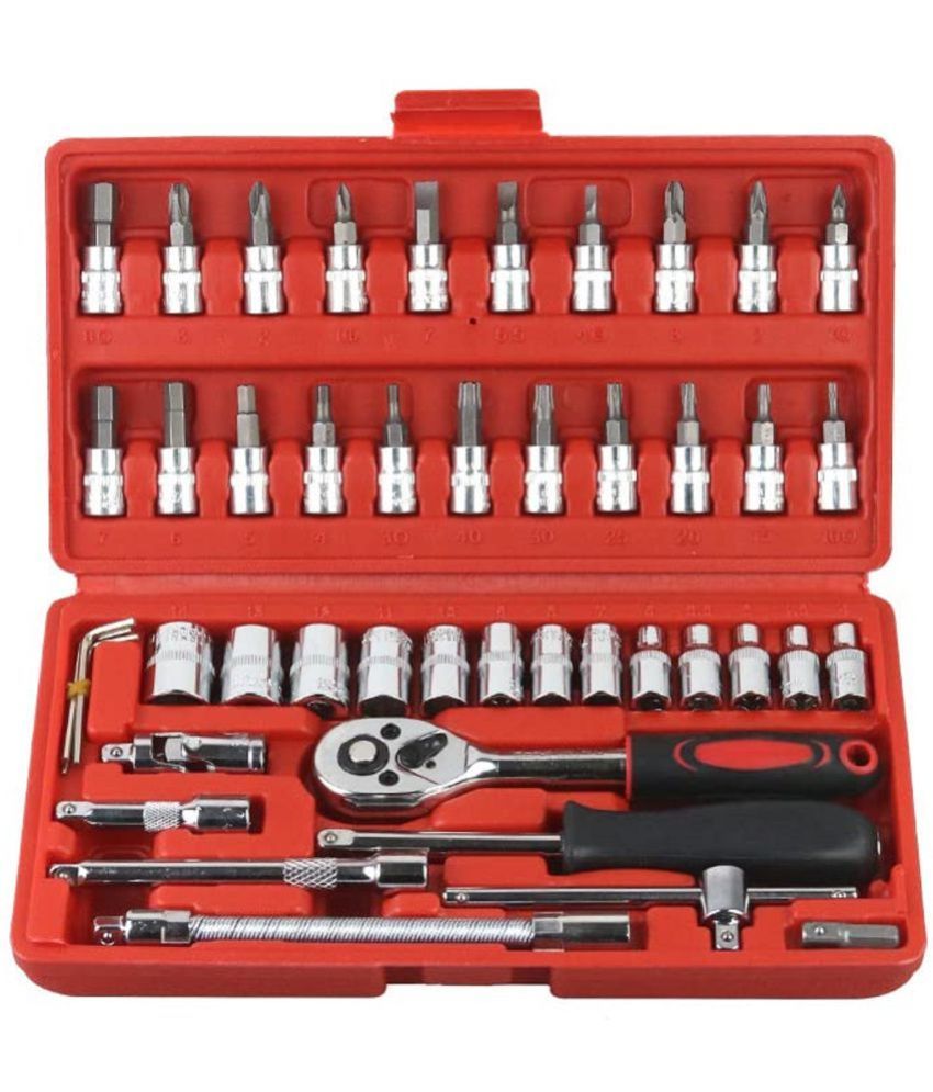     			46 in 1 Pcs Tool Kit & Screwdriver Set Multi-Purpose Combination Socket Set Case 46 Hand Tool