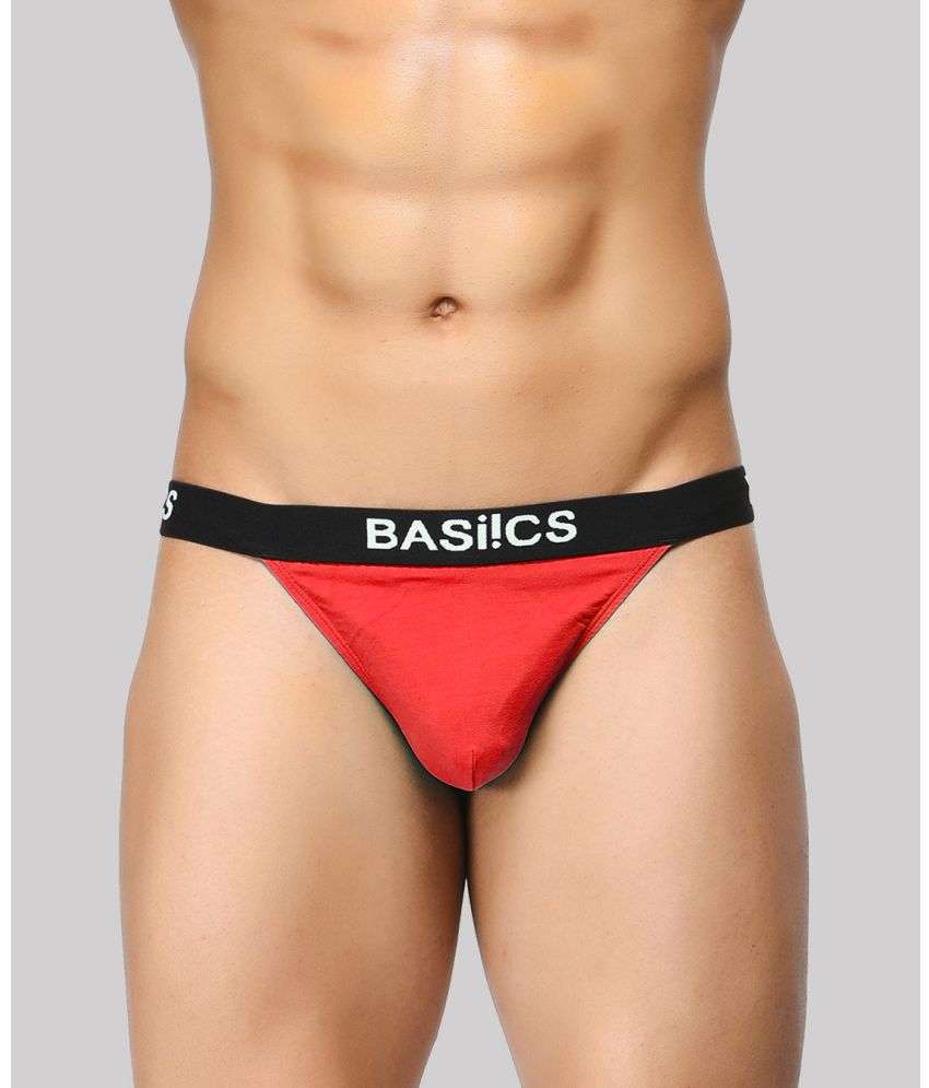     			BASIICS By La Intimo - Red BCSTH01 Spandex Men's Thongs ( Pack of 1 )
