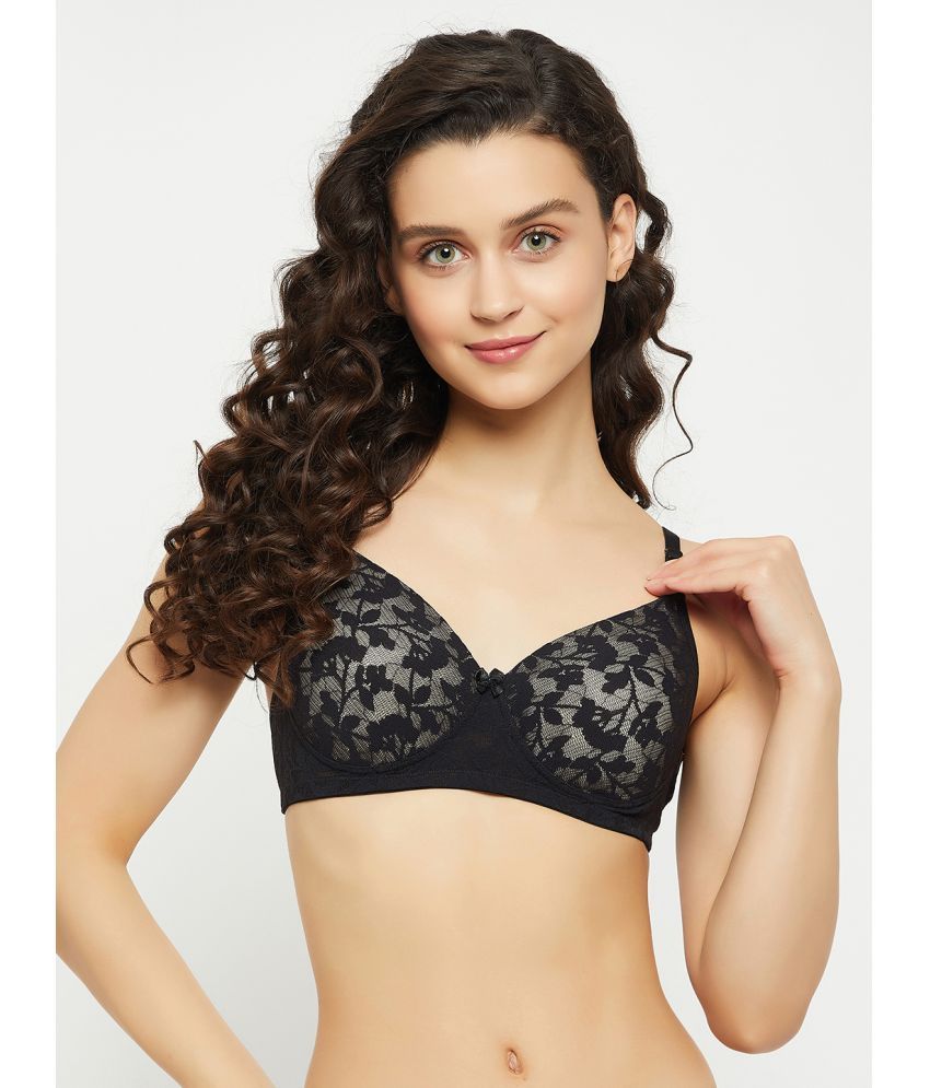     			Clovia Lace Lightly Padded Women's Everyday Bra ( Black )