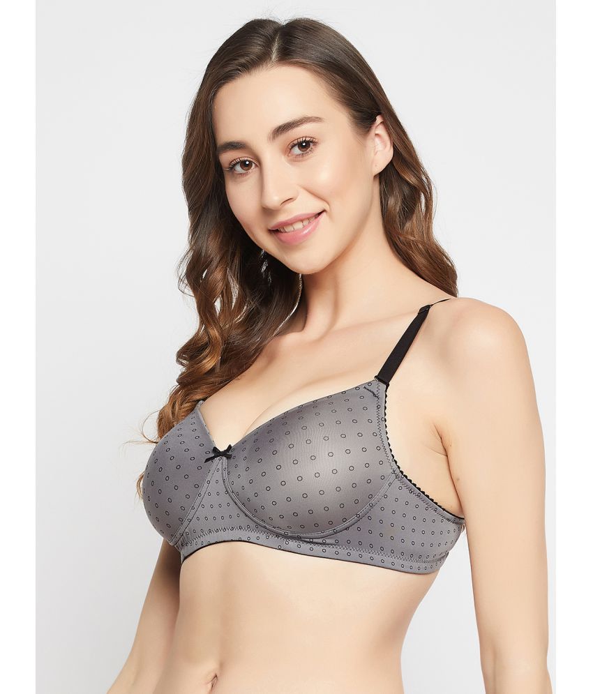     			Clovia - Grey Melange Nylon Lightly Padded Women's T-Shirt Bra ( Pack of 1 )