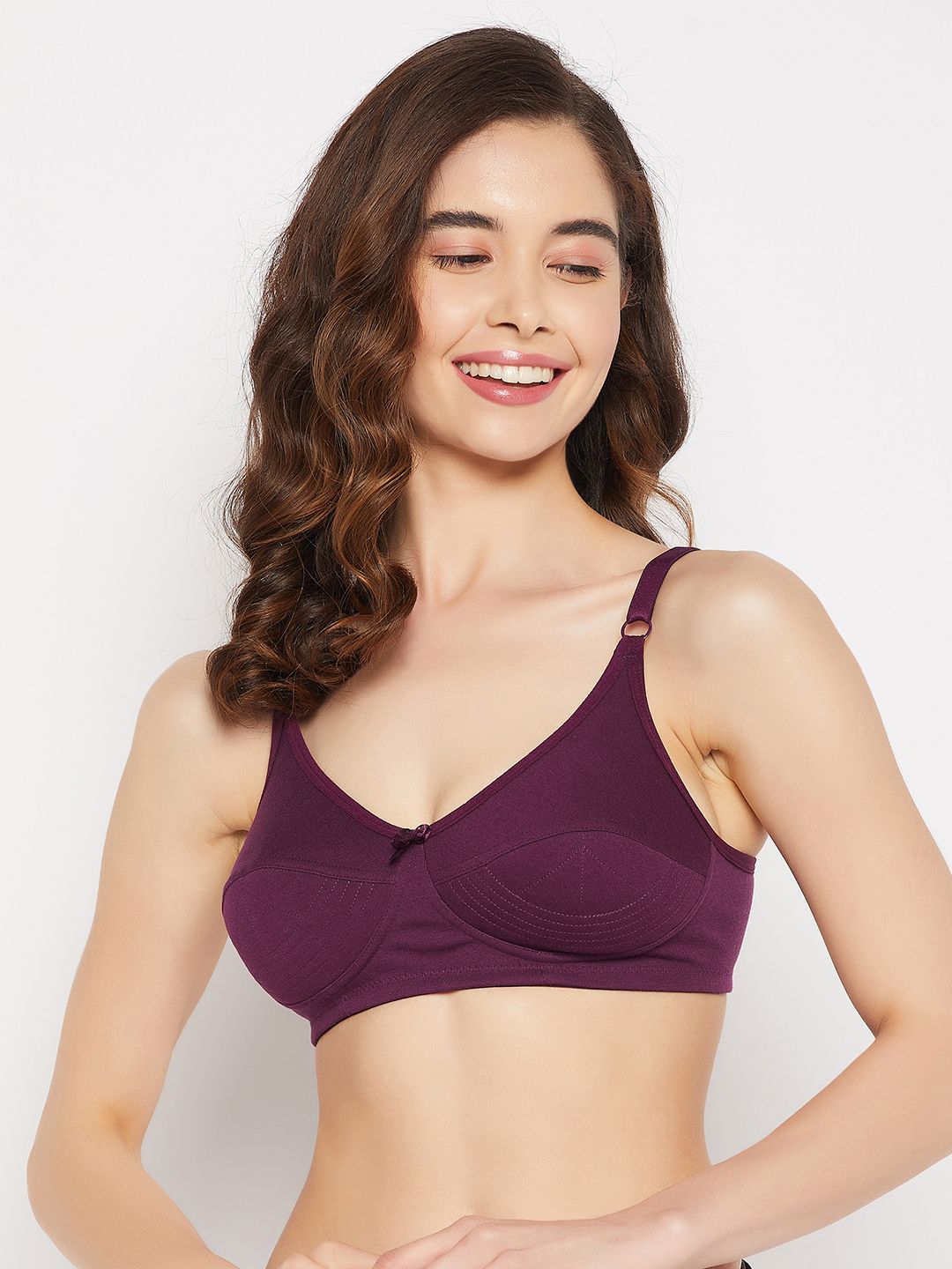     			Clovia Cotton Non Padded Women's Everyday Bra ( Purple )