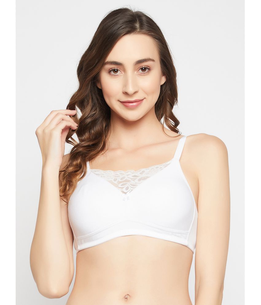     			Clovia - White Cotton Non Padded Women's Everyday Bra ( Pack of 1 )