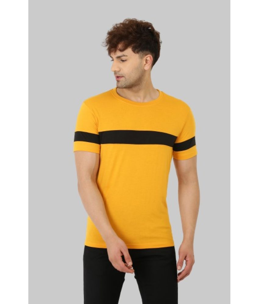     			Leotude - Yellow Cotton Blend Regular Fit Men's T-Shirt ( Pack of 1 )