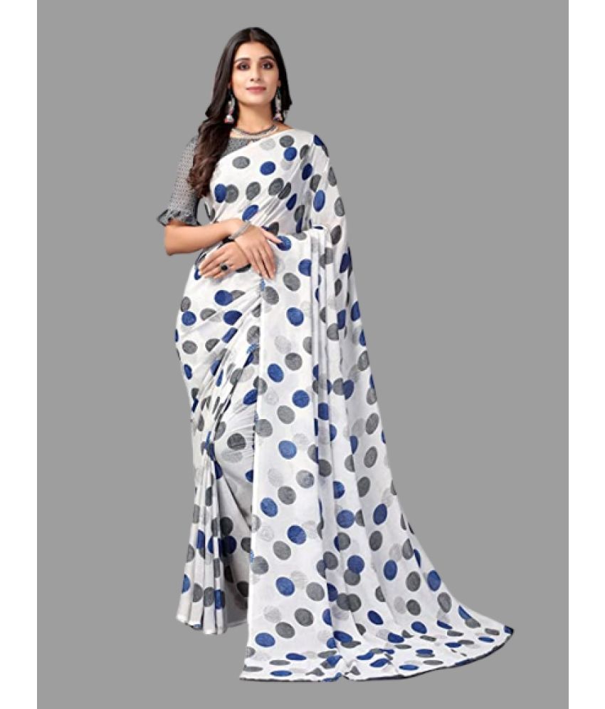     			Sanwariya Silks - Blue Georgette Saree With Blouse Piece ( Pack of 1 )