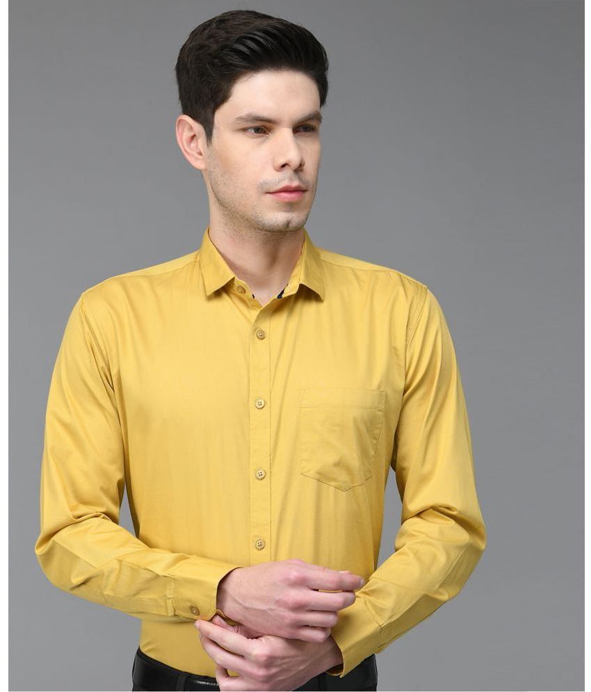     			KIBIT - Yellow Cotton Slim Fit Men's Formal Shirt ( Pack of 1 )