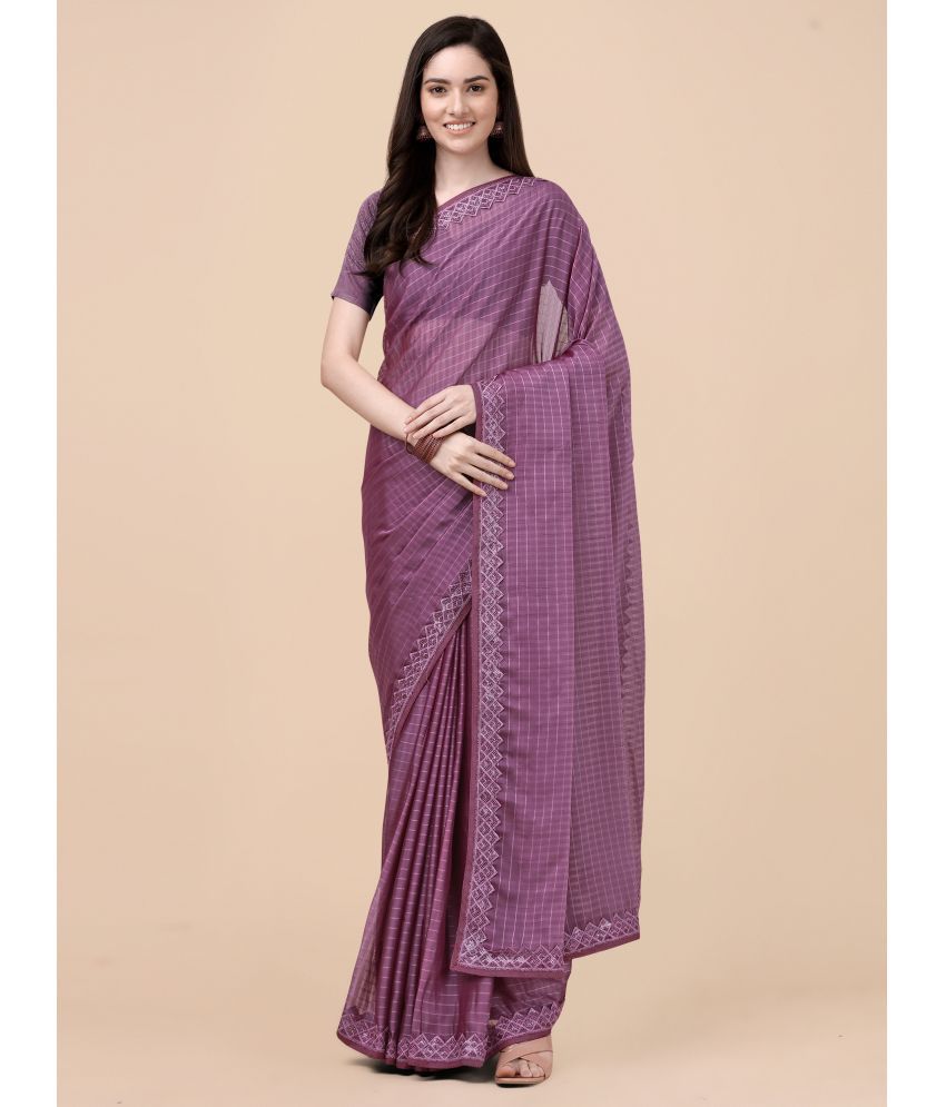     			Rekha Maniyar - Purple Chiffon Saree With Blouse Piece ( Pack of 1 )