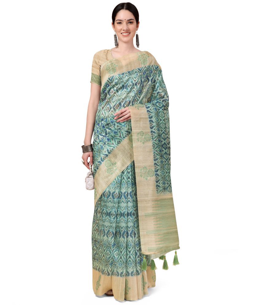     			Rekha Maniyar - Sea Green Silk Saree With Blouse Piece ( Pack of 1 )