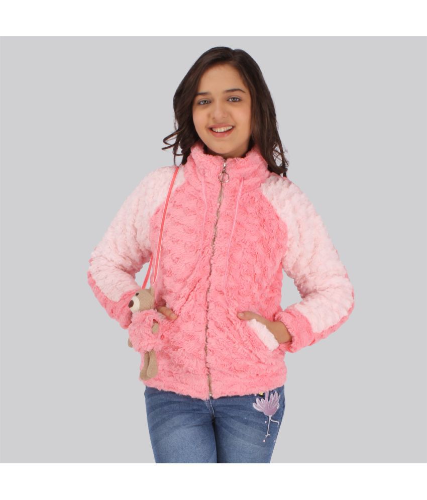     			Cutecumber - Pink Faux Fur Girl's Light Weight Jacket ( Pack of 1 )