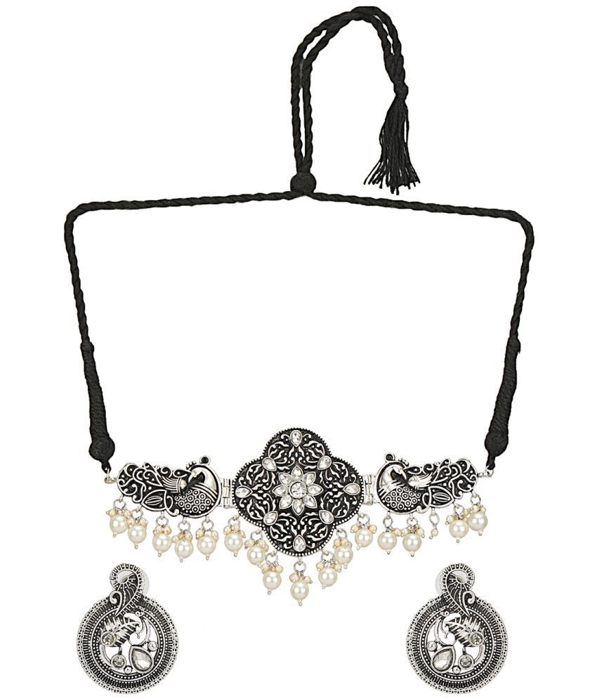     			PUJVI - Black Alloy Necklace Set ( Pack of 1 )