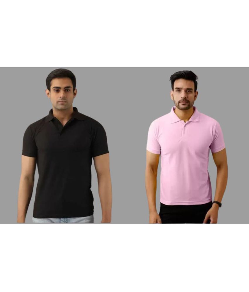     			SKYRISE - Multicolor Cotton Blend Slim Fit Men's Polo T Shirt ( Pack of 2 )