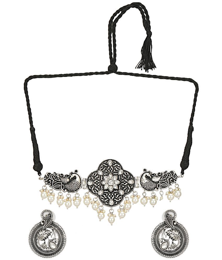     			Sunhari Jewels - Black Alloy Necklace Set ( Pack of 1 )
