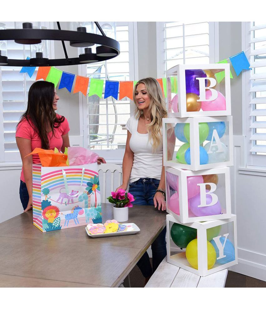 Party Propz Baby Shower Party Decoration Set 64 Piece Balloon Box Kit Baby Shower Backdrop