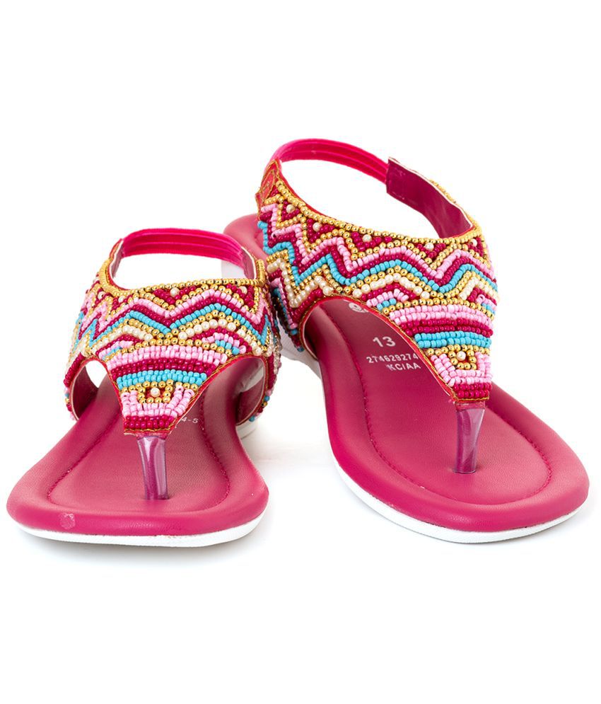     			Adrianna Pink Flat Sandal for Girls (4.5-12 yrs)