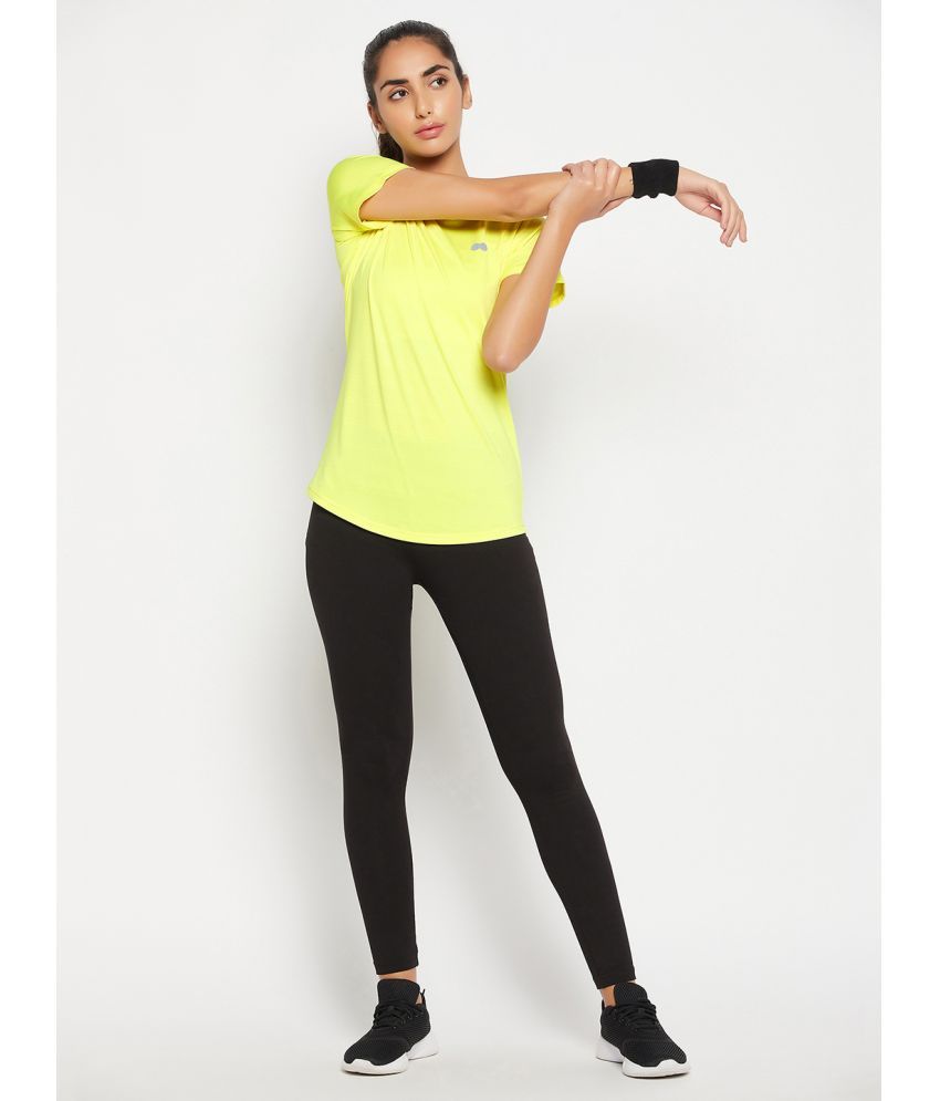     			Clovia Yellow Polyester Tees - Single