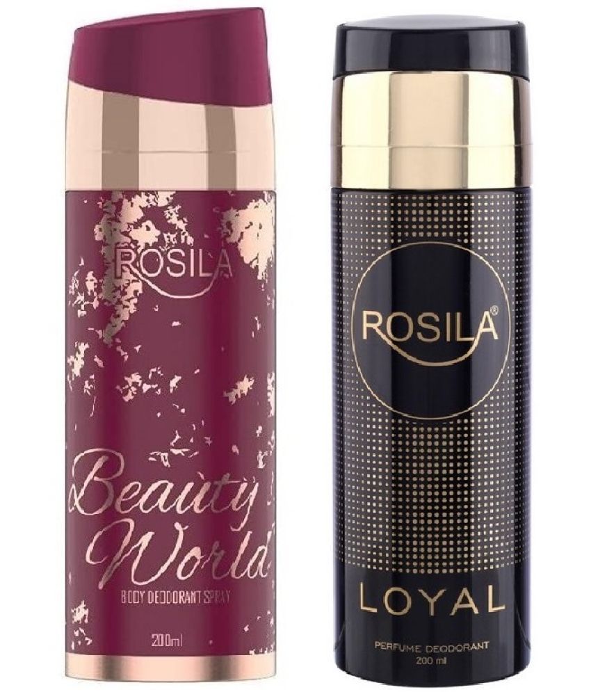     			ROSILA - LOYAL,BEAUTY WORLD DEODORANT, 200ML Deodorant Spray for Men,Women 400 ml ( Pack of 2 )