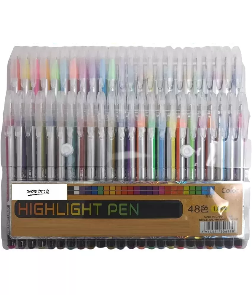 48pcs Gel Pens Set Colored Pen Fine Point Art Marker Pen 48 Unique Colors  for Adult Coloring Books Kid Doodling Scrapbooking Drawing Writing  Sketching Highlighter Pens
