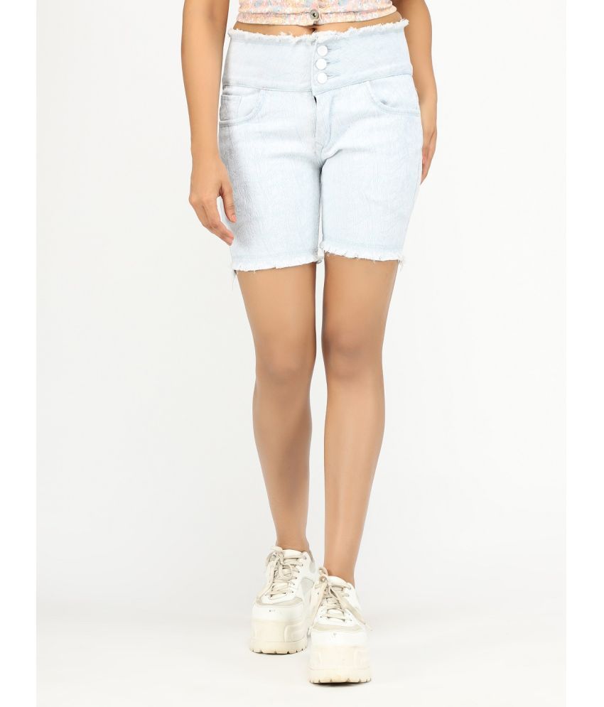     			AngelFab Denim Cut-Offs - White