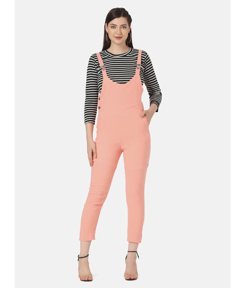     			BuyNewTrend - Peach Cotton Blend Women's Dungarees ( Pack of 1 )