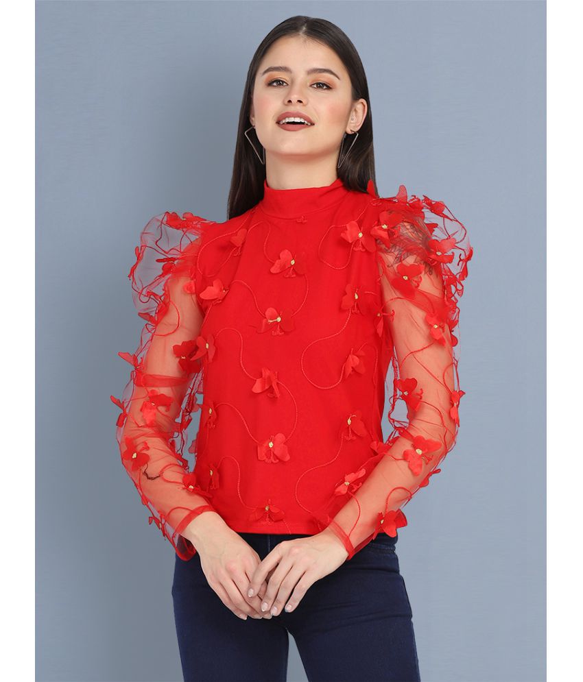    			BuyNewTrend - Red Cotton Blend Women's Regular Top ( Pack of 1 )