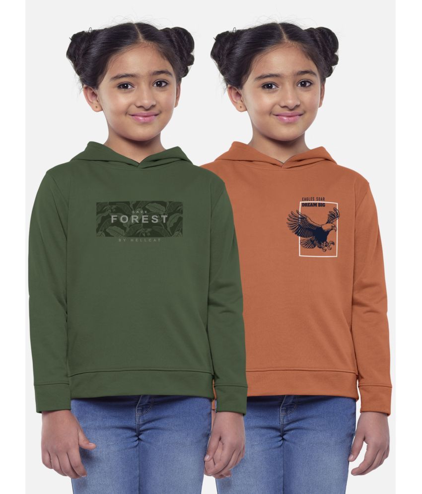     			HELLCAT Pack of 2 Girls Cotton Blend Sweatshirt ( Multicolor1 )