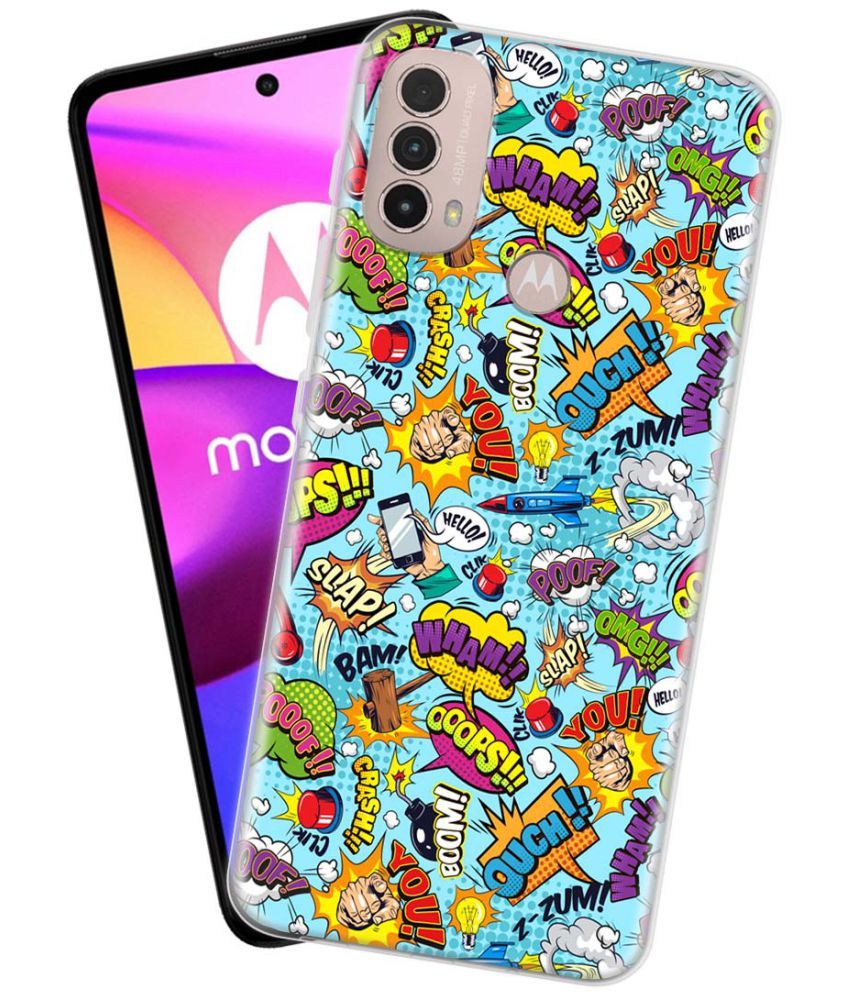     			NBOX - Multicolor Silicon Printed Back Cover Compatible For Motorola Moto E40 ( Pack of 1 )