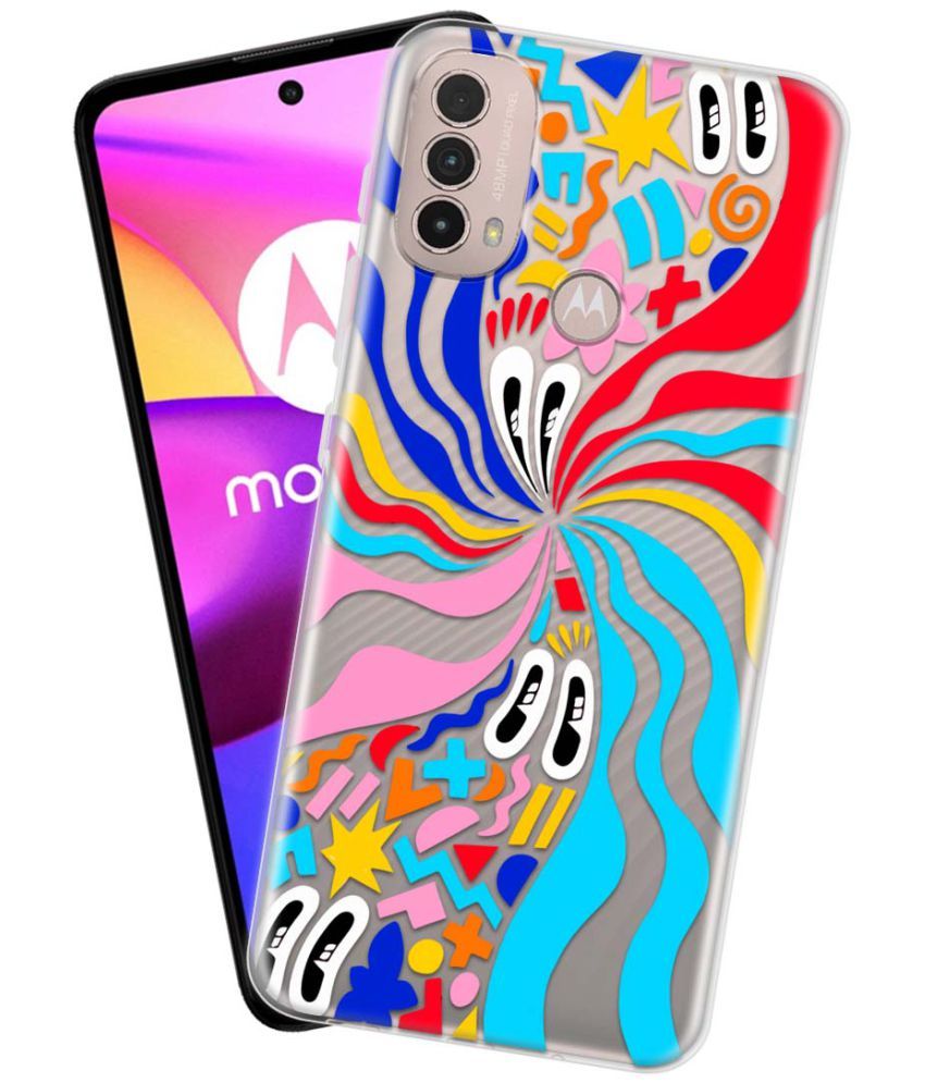     			NBOX - Multicolor Silicon Printed Back Cover Compatible For Motorola Moto E40 ( Pack of 1 )