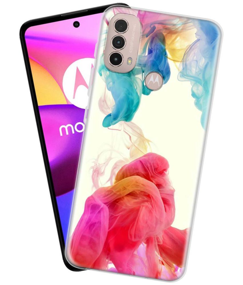     			NBOX - Multicolor Silicon Printed Back Cover Compatible For Motorola Moto E40 ( Pack of 1 )