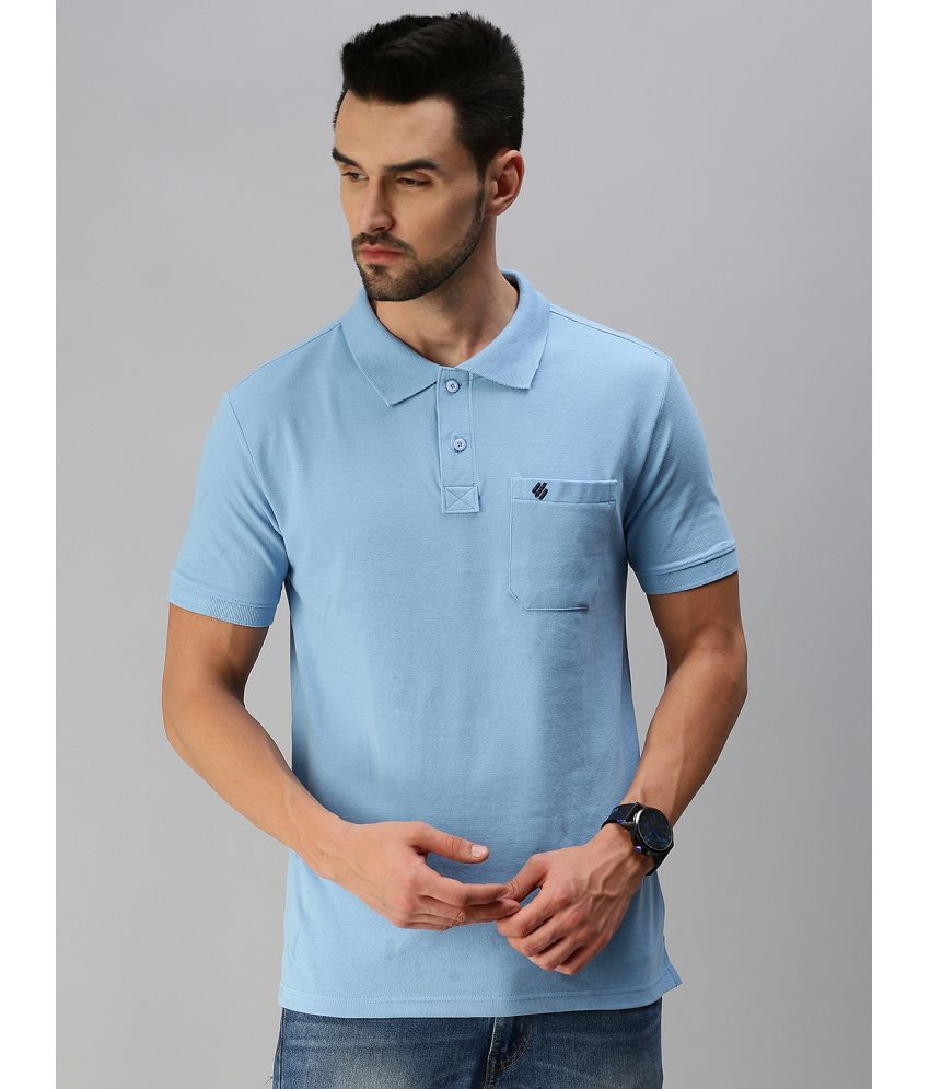     			ONN Pack of 1 Cotton Blend Regular Fit Solid Half Sleeves Men's Polo T Shirt ( Light Blue )