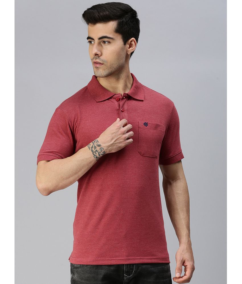     			ONN Pack of 1 Cotton Blend Regular Fit Solid Half Sleeves Men's Polo T Shirt ( Wine )