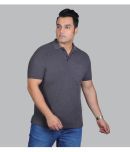 Xmex Pack of 1 Cotton Blend Regular Fit Self Design Half Sleeves Men's Polo T Shirt ( Grey )