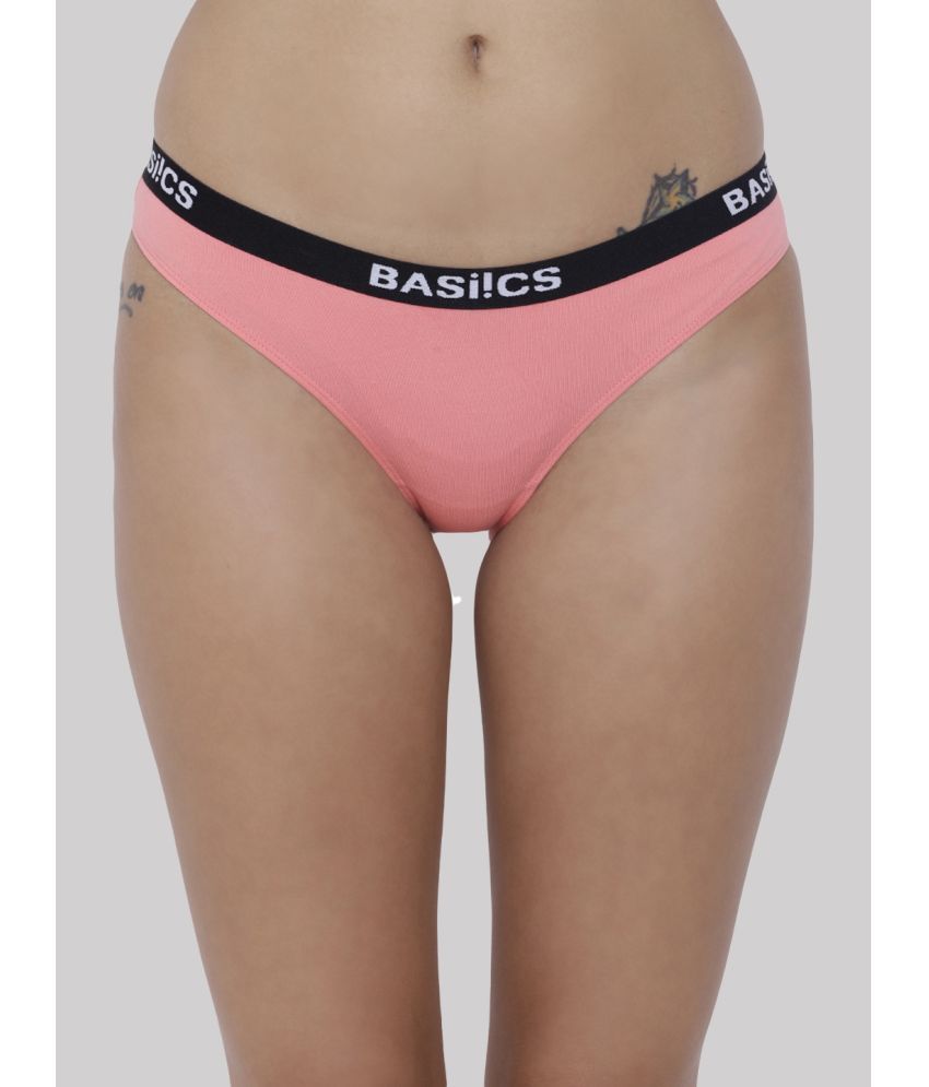     			BASIICS By La Intimo Cotton Lycra Solid Women's Bikini ( Coral ) BCPBR08