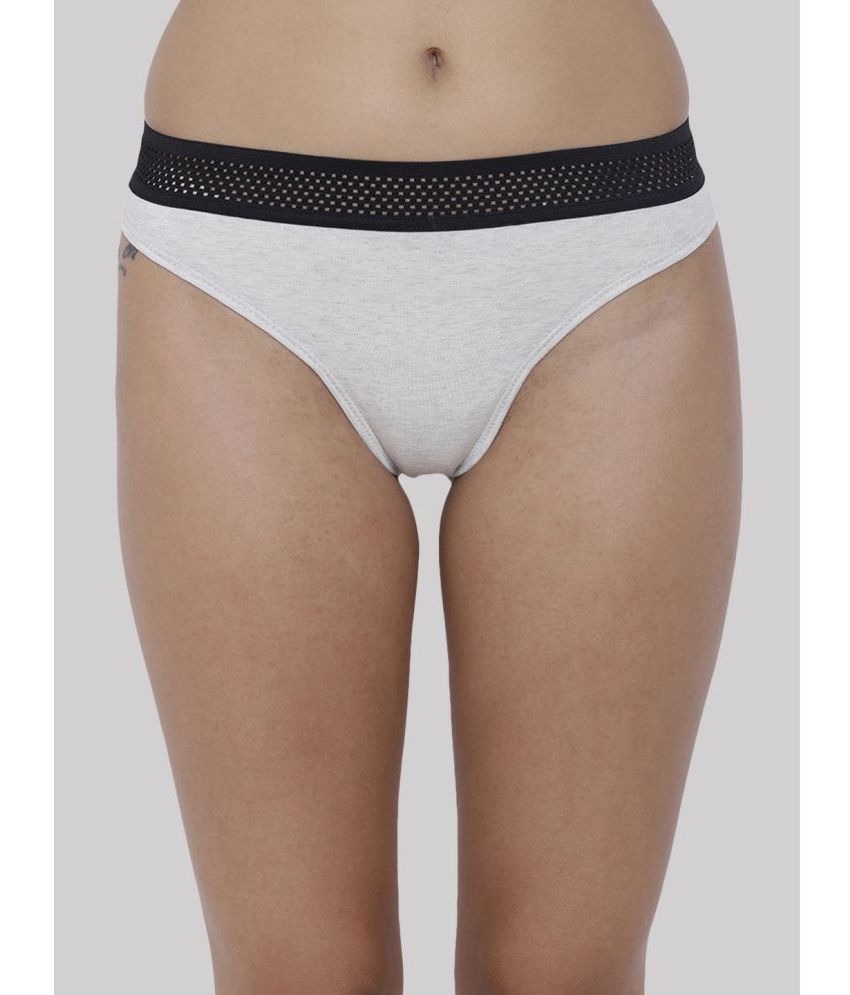     			BASIICS By La Intimo - Off White BCPTH02 Polyester Self Design Women's Bikini ( Pack of 1 )