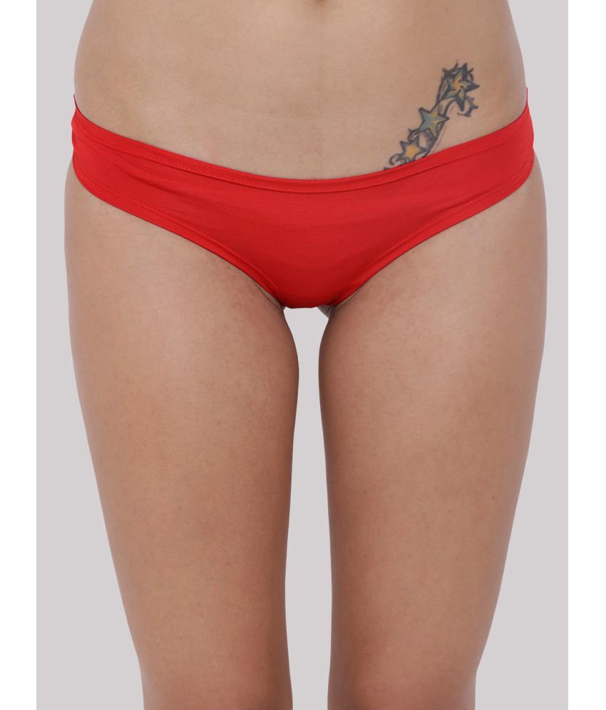     			BASIICS By La Intimo Polyester Solid Women's Bikini ( Red ) BCPSS02