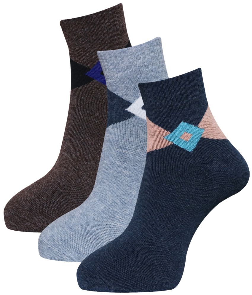     			Dollar - Woollen Men's Colorblock Multicolor Ankle Length Socks ( Pack of 3 )