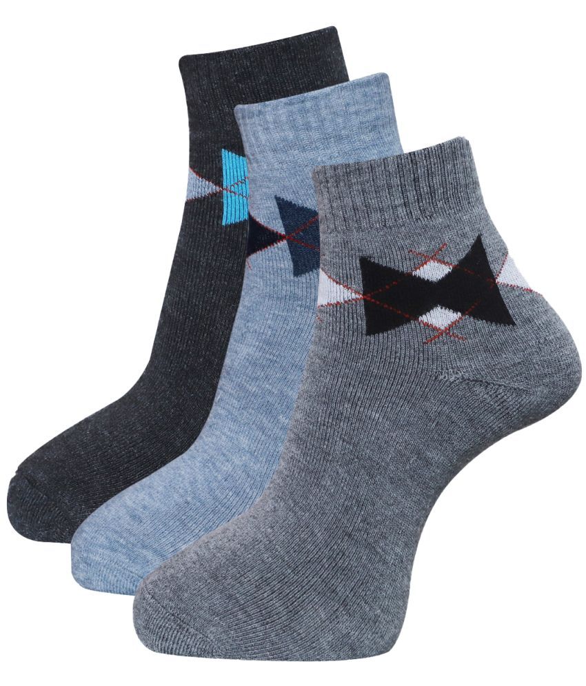     			Dollar - Woollen Men's Self Design Multicolor Ankle Length Socks ( Pack of 3 )