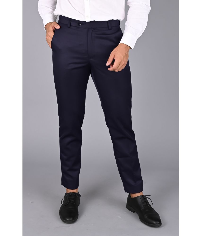     			GHABA CREATION Navy Blue Slim Formal Trouser ( Pack of 1 )