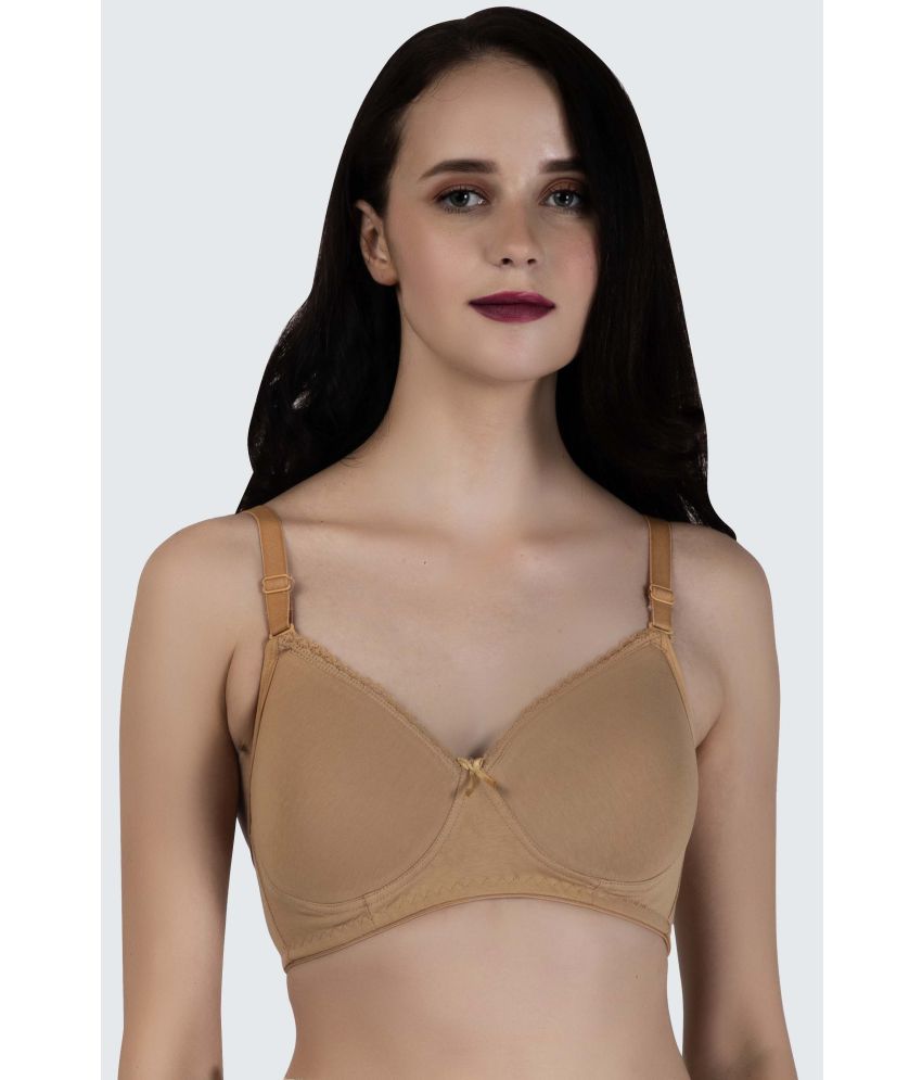     			LACYLUXE - Beige Cotton Blend Lightly Padded Women's T-Shirt Bra ( Pack of 1 )