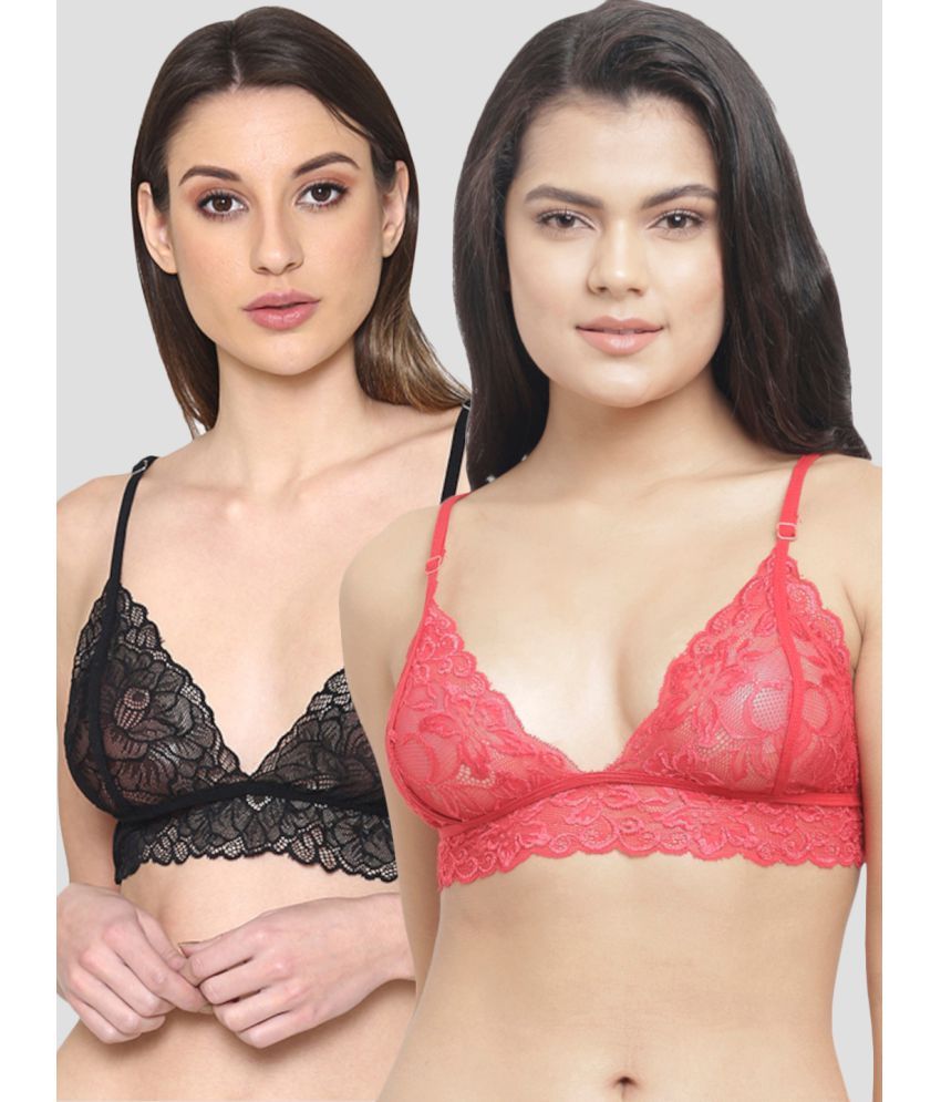     			N-Gal Pack of 2 Nylon Non Padded Women's Bralette Bra ( Multicolor )