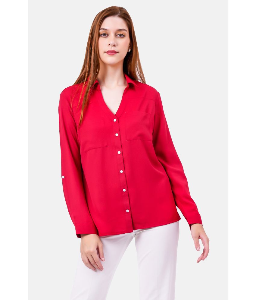     			NUEVOSDAMAS - Red Polyester Women's Shirt Style Top ( Pack of 1 )
