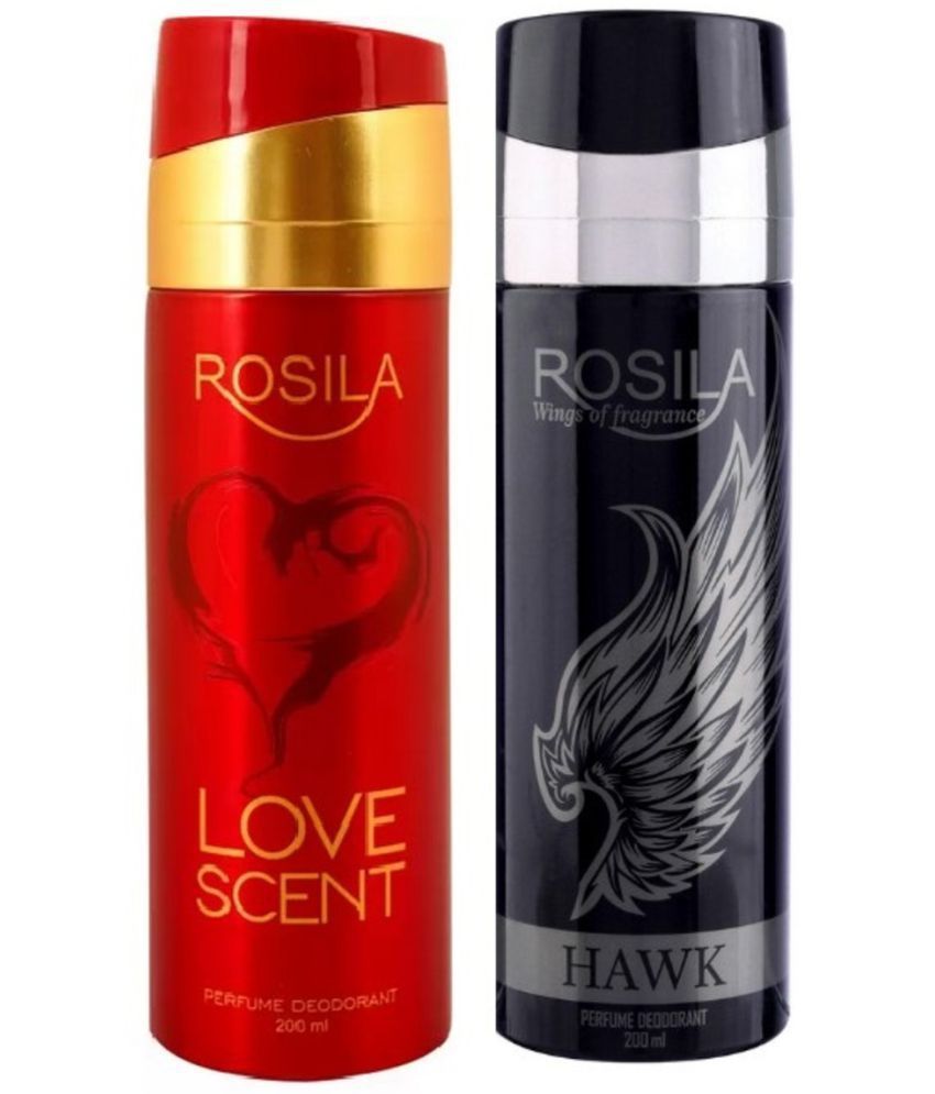     			ROSILA - LOVE SCENT, HAWK DEODORANT Deodorant Spray for Men,Women 400 ml ( Pack of 2 )