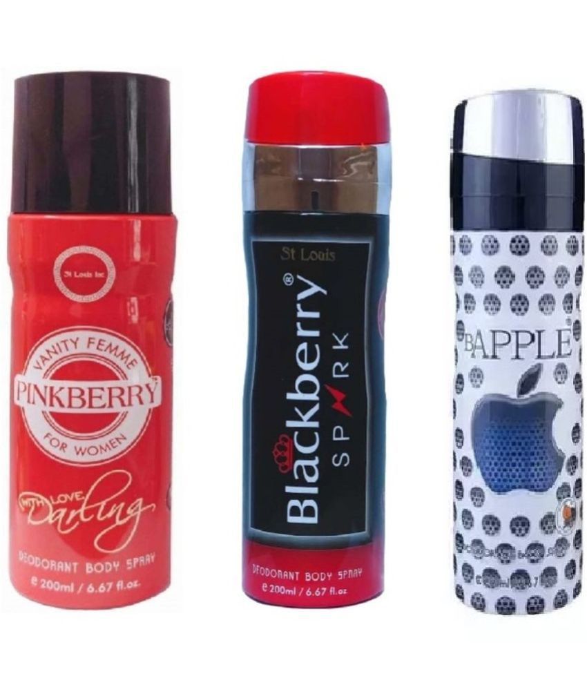     			St Louis - PINKBERRY DARLING,BLACKBERRY ,BAPPLE Deodorant Spray for Men,Women 600 ml ( Pack of 3 )