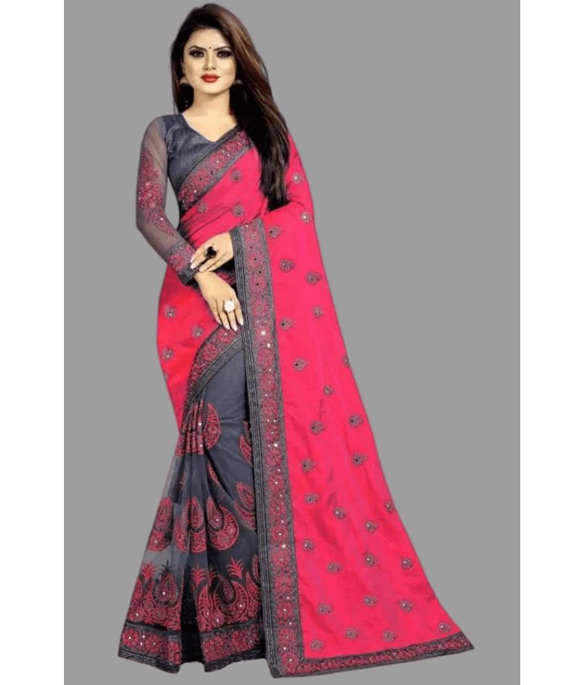     			Aika - Pink Art Silk Saree With Blouse Piece ( Pack of 1 )